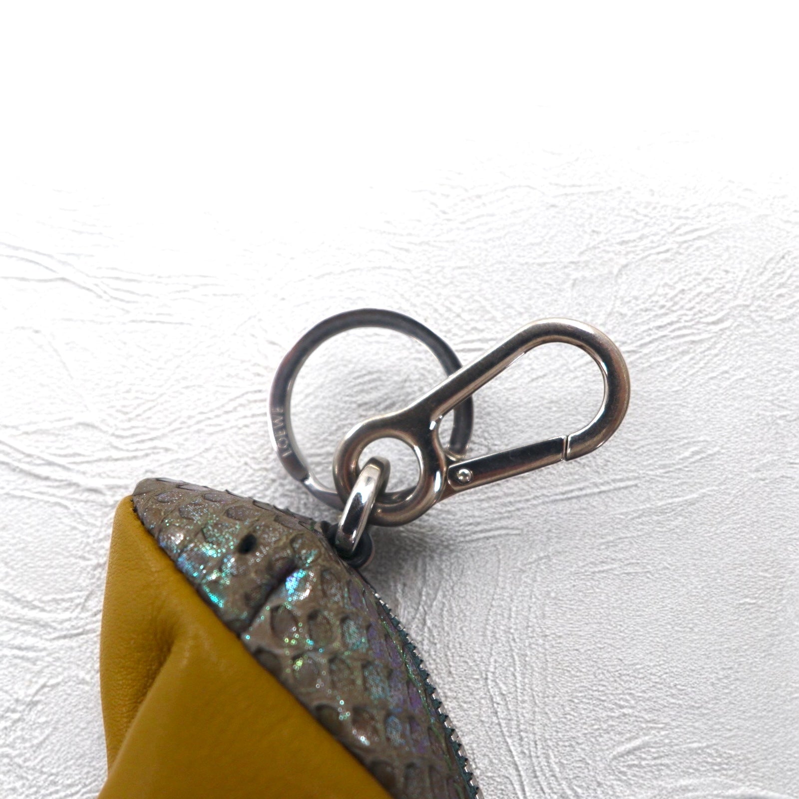 LOEWE FROG Frog coin case charm key holder leather CHARM IN CALFSKIN AND SNAKESKIN OCHRE
