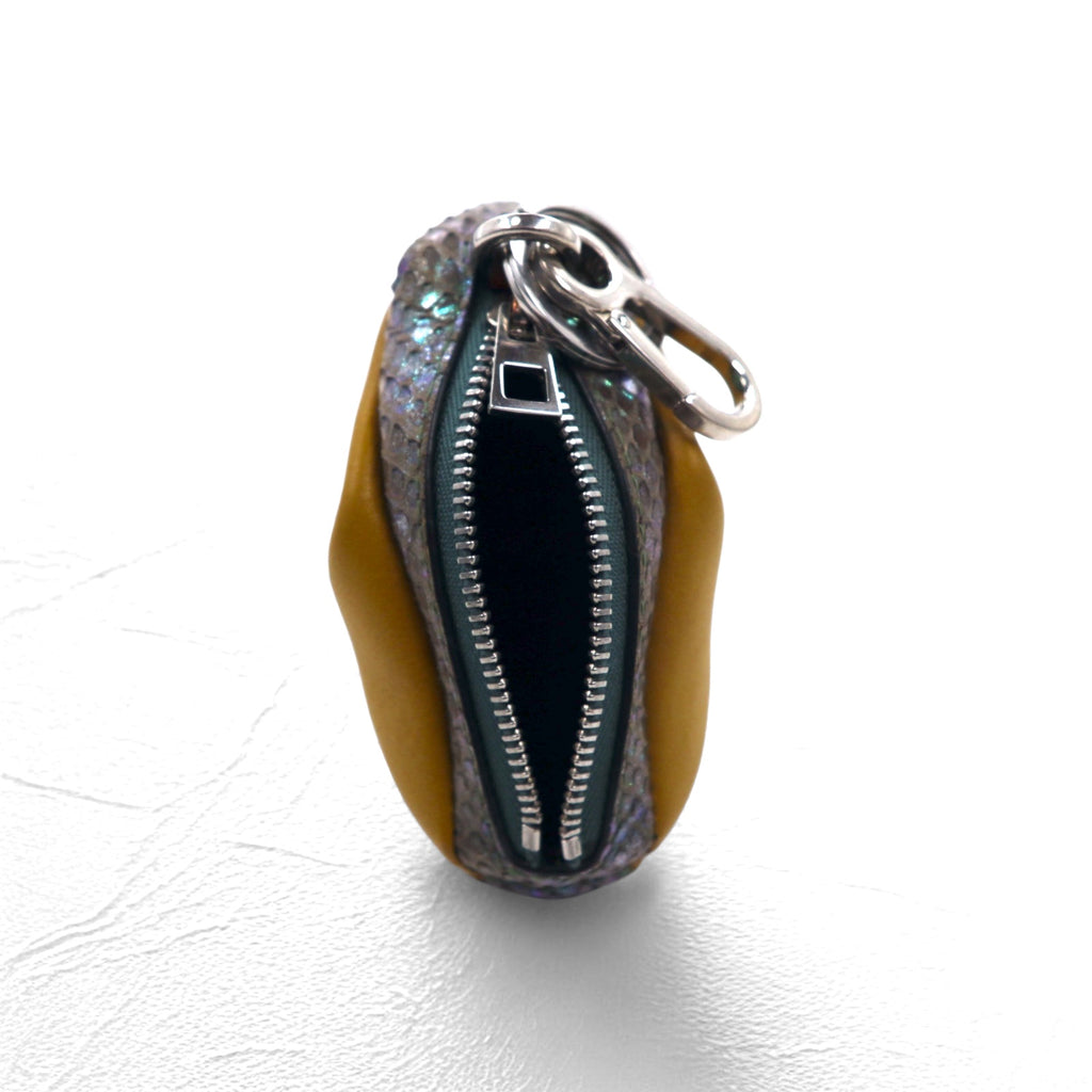 LOEWE FROG Frog coin case charm key holder leather CHARM IN CALFSKIN AND SNAKESKIN OCHRE