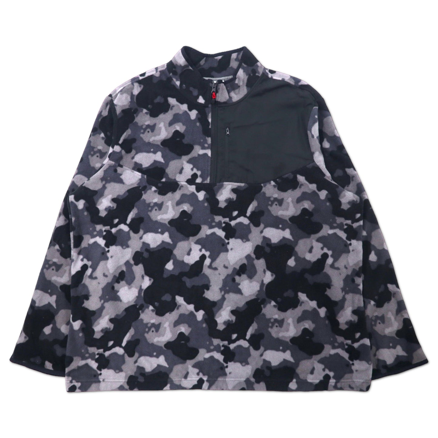 日本然リトテ-古着オンライン-STARTER ハーフジップ フリースジャケット 3XL グレー ブラック カモフラ ポリエステル ビッグサイズ-Starter Half Zip FLEECE Jacket 3XL Gray Black CAMOUFLAGE Polyester Big Size