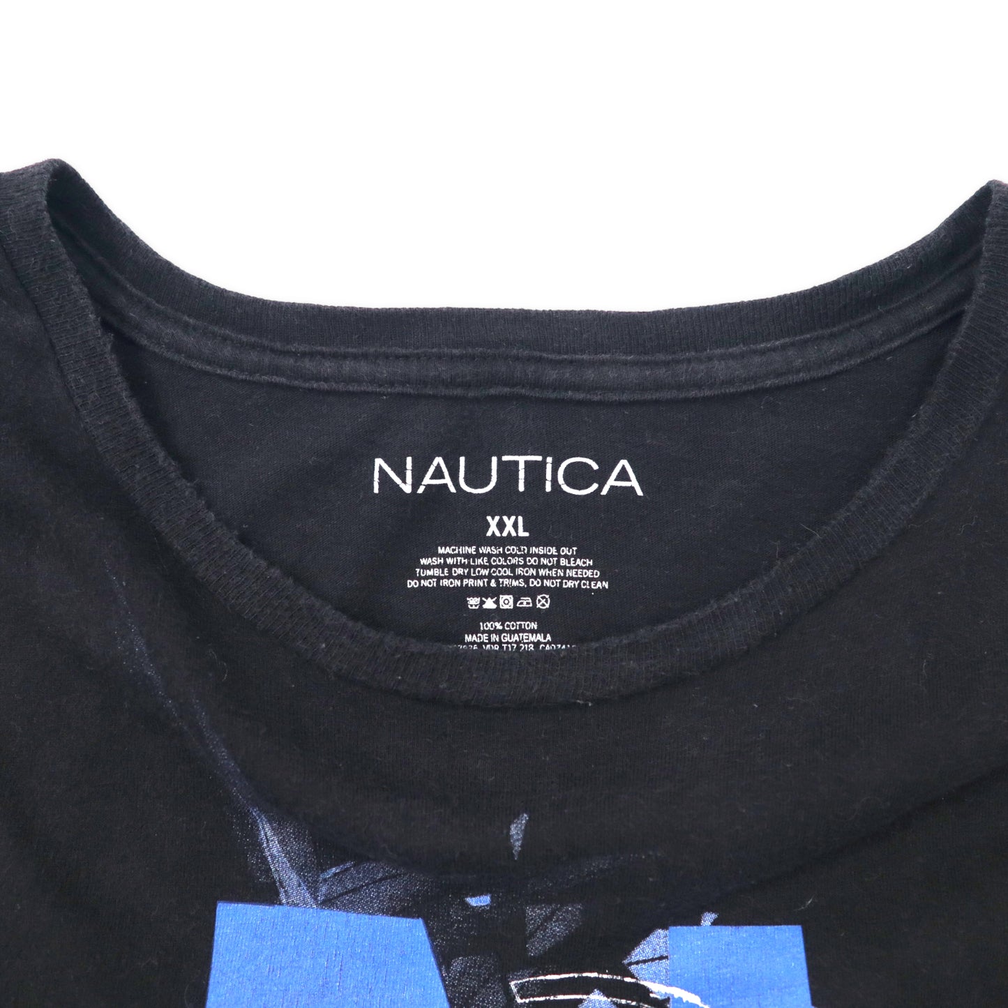 NAUTICA プリント Tシャツ XXL ブラック コットン ビッグサイズ