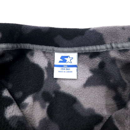 STARTER ハーフジップ フリースジャケット 3XL グレー ブラック カモフラ ポリエステル ビッグサイズ
