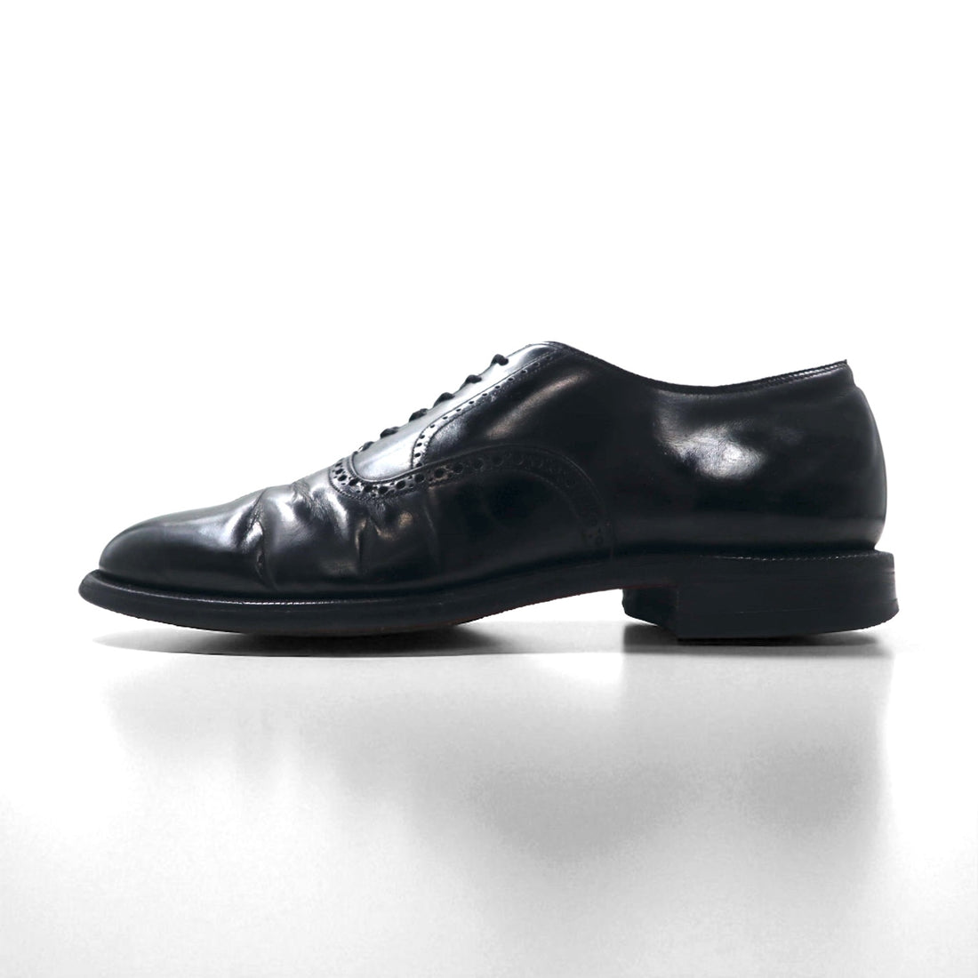 THE JOHNSTON &amp; MURPHY SHOE 1970s USA-Made Saddle Dress Shoes, Size 27-27.5cm, Black Leather