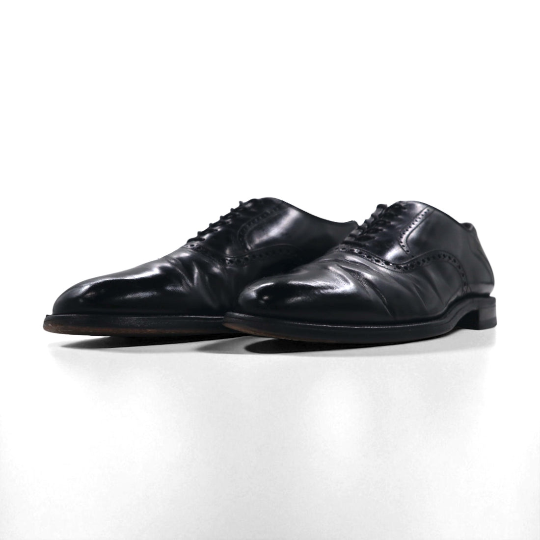 THE JOHNSTON &amp; MURPHY SHOE 1970s USA-Made Saddle Dress Shoes, Size 27-27.5cm, Black Leather
