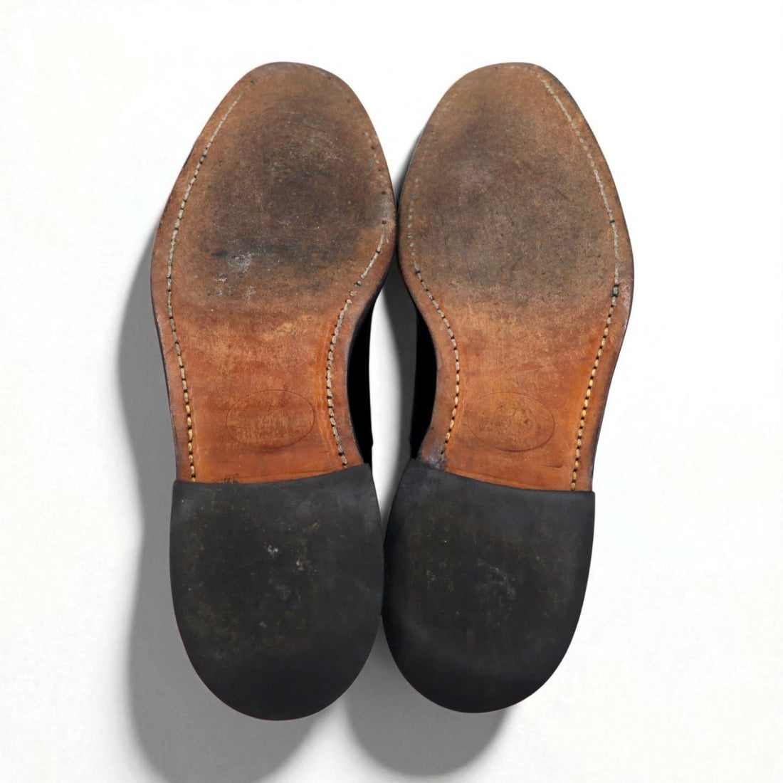 THE JOHNSTON &amp; MURPHY SHOE 1970s USA-Made Saddle Dress Shoes, Size 27-27.5cm, Black Leather