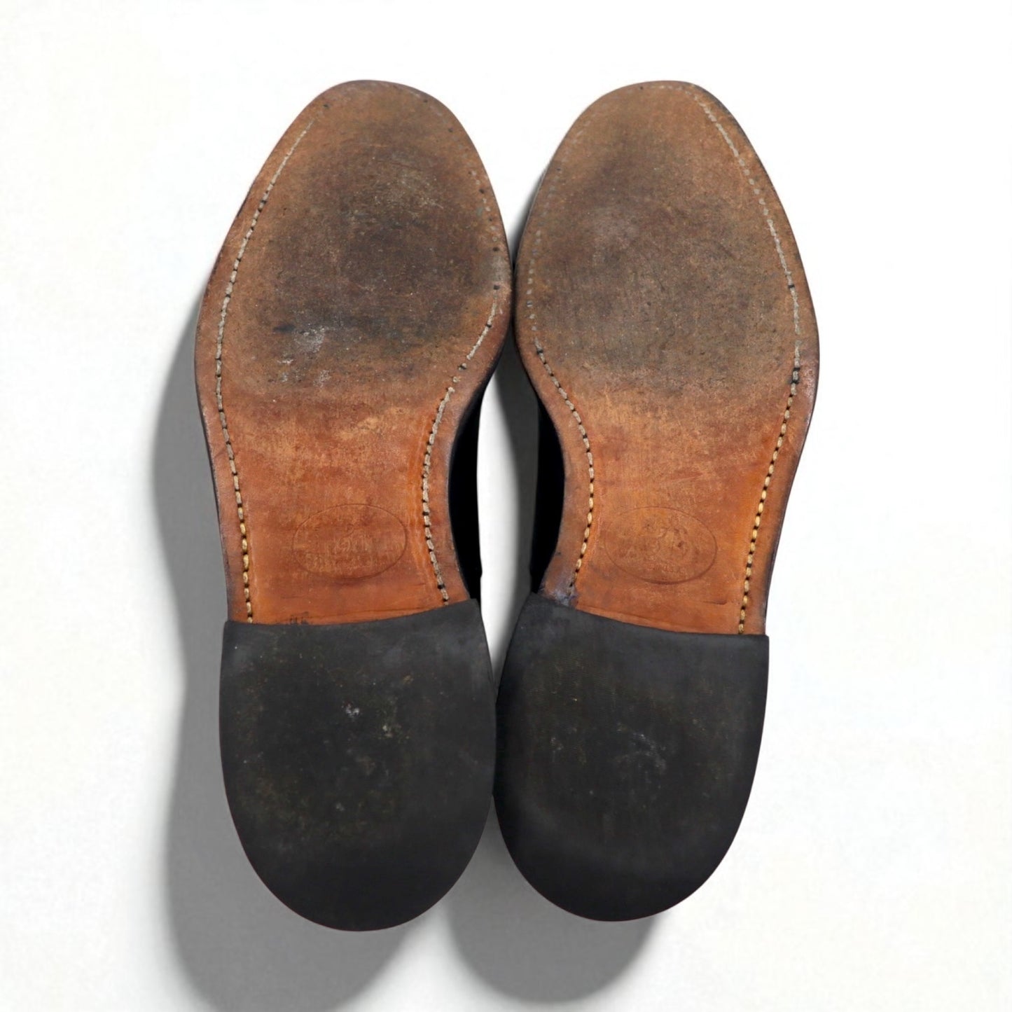 THE JOHNSTON & MURPHY SHOE 70年代 USA製 サドル ドレスシューズ 27-27.5cm ブラック レザー