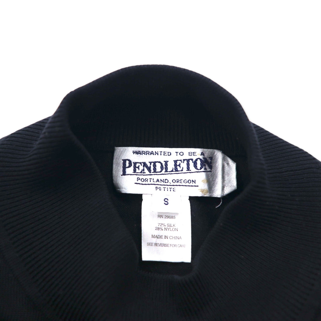 PENDLETON ハイネック シルクニット セーター S ブラック ナイロン