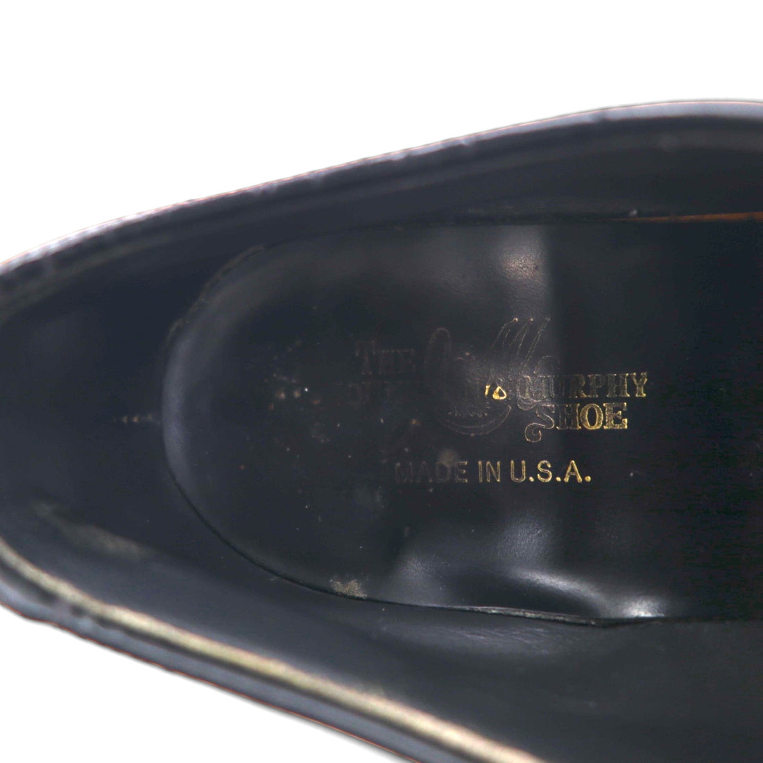 THE JOHNSTON &amp; MURPHY SHOE 1970s USA-Made Saddle Dress Shoes, Size 27-27.5cm, Black Leather