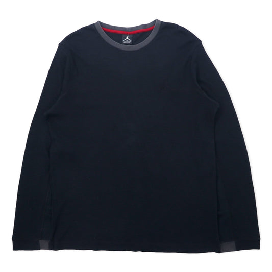 JORDAN BRAND ( NIKE ) サーマル ロングスリーブ Tシャツ ロンT XL ブラック コットン ジャンプマン Air Jordan Jumpman Waffle Knit Thermal LS Shirt Black 657505-010