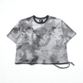 NIKE メッシュ クロップド トップ MESH S/S TOP Tシャツ XL グレー タイダイ ポリエステル CZ9325-084