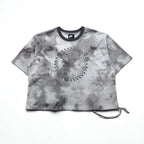 NIKE メッシュ クロップド トップ MESH S/S TOP Tシャツ XL グレー タイダイ ポリエステル CZ9325-084