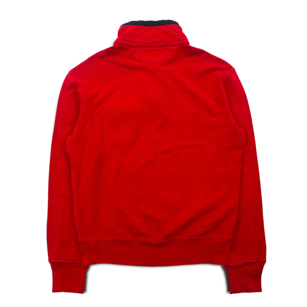 Polo by Ralph Lauren Half Zip Sweatshirt S Red Chest Pocket TALON Zip Snap Button