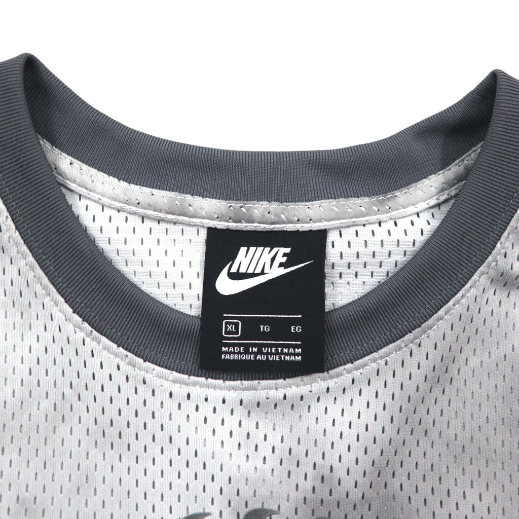 NIKE メッシュ クロップド トップ MESH S/S TOP Tシャツ XL グレー タイダイ ポリエステル CZ9325-084