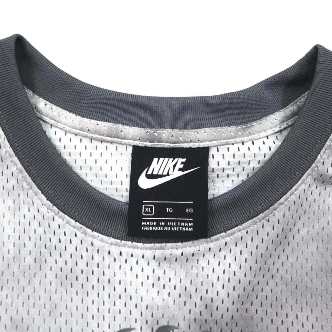 NIKE メッシュ クロップド トップ MESH S/S TOP Tシャツ XL グレー タイダイ ポリエステル CZ9325-084