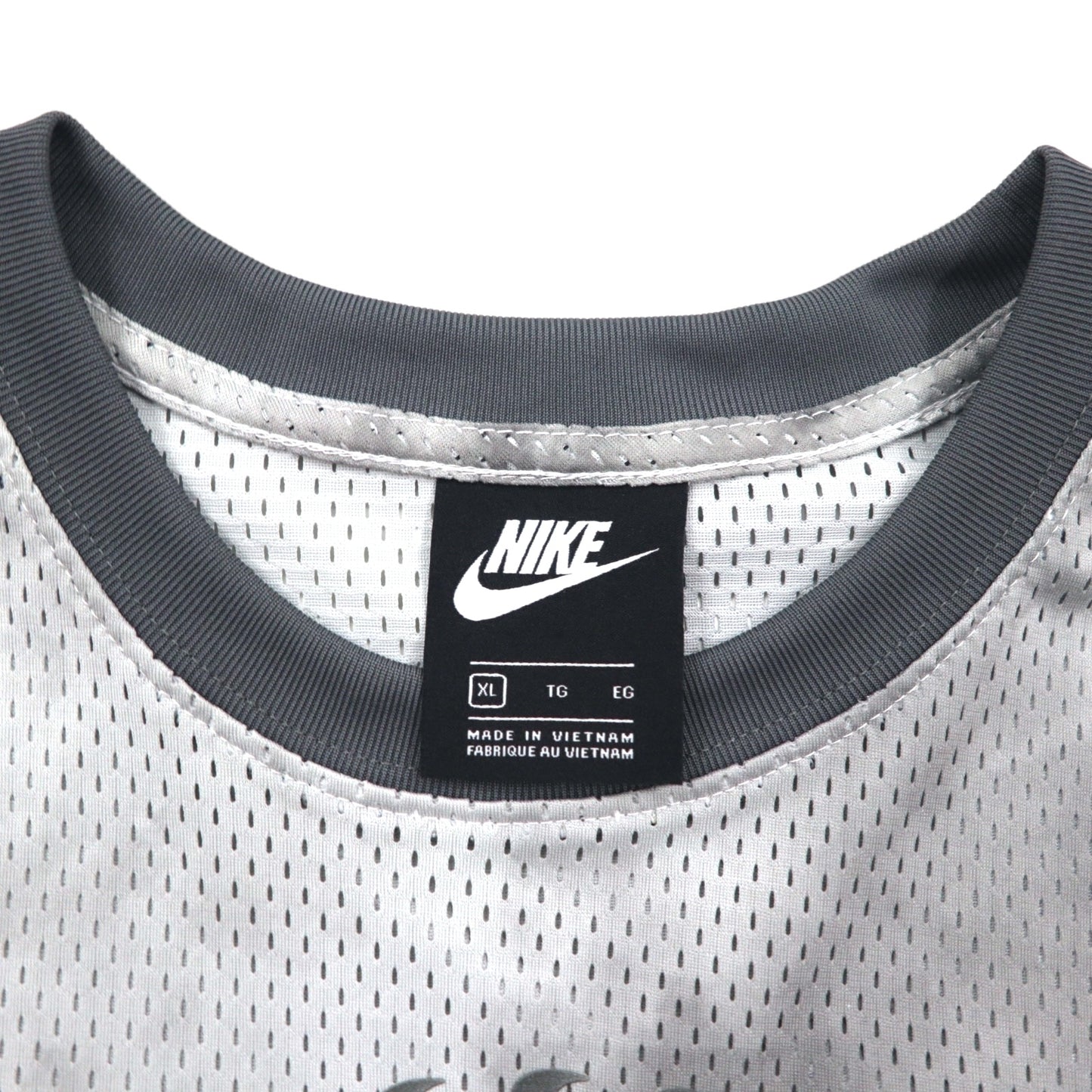 NIKE メッシュ クロップド トップ MESH S/S TOP Tシャツ XL グレー タイダイ ポリエステル CZ9325-084