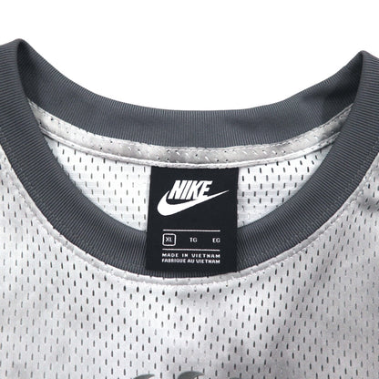NIKE メッシュ クロップド トップ MESH S/S TOP Tシャツ XL グレー タイダイ ポリエステル CZ9325-084