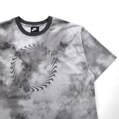 NIKE メッシュ クロップド トップ MESH S/S TOP Tシャツ XL グレー タイダイ ポリエステル CZ9325-084