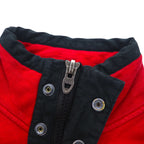 Polo by Ralph Lauren Half Zip Sweatshirt S Red Chest Pocket TALON Zip Snap Button