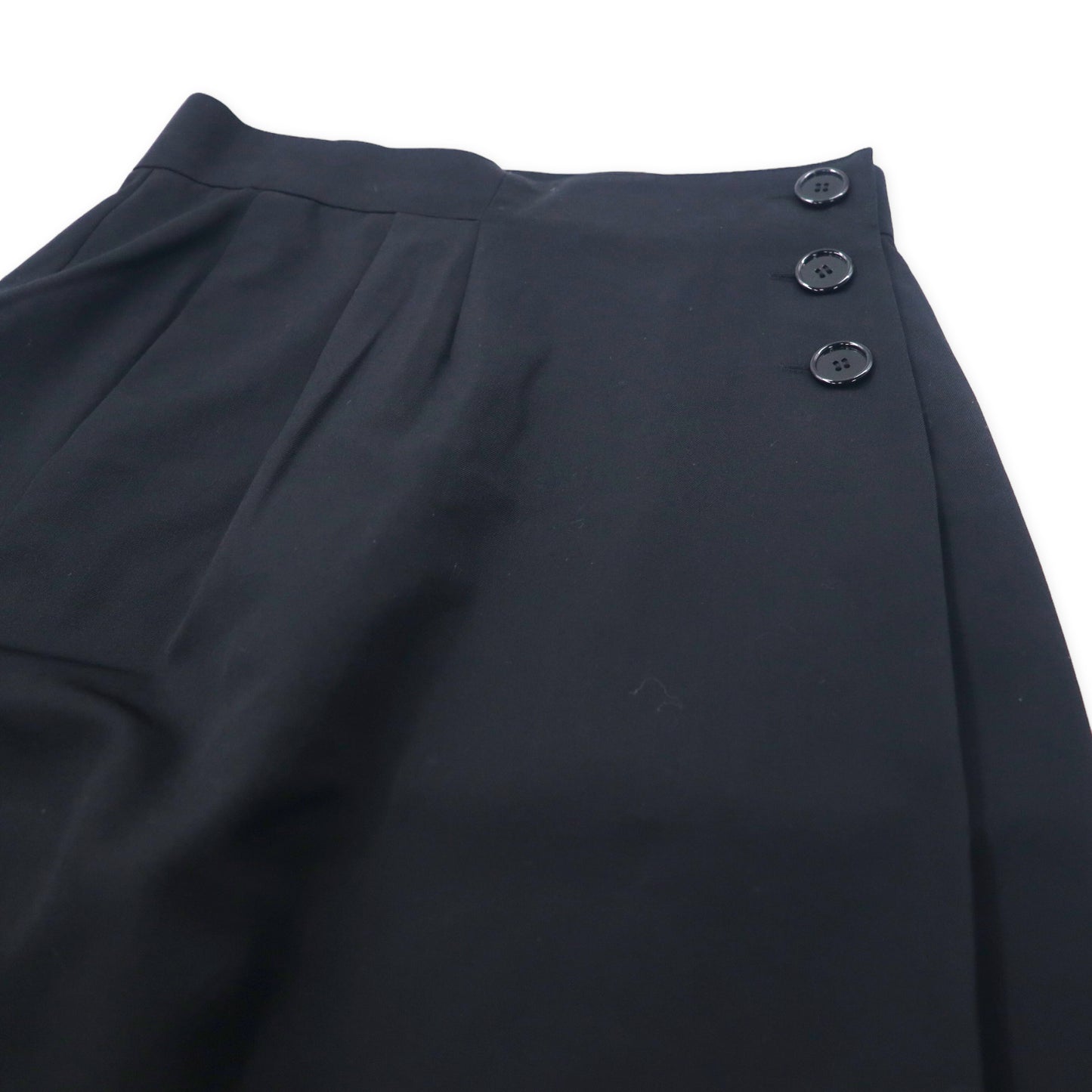 Christian Dior ラップスカート LL ブラック ウール ボタンアップ KP401201C