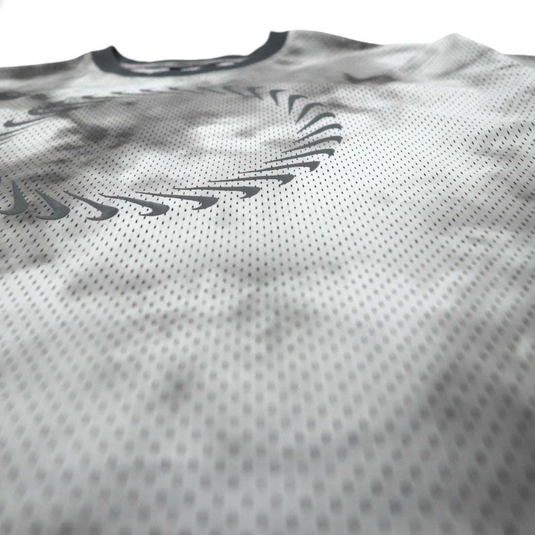 NIKE メッシュ クロップド トップ MESH S/S TOP Tシャツ XL グレー タイダイ ポリエステル CZ9325-084