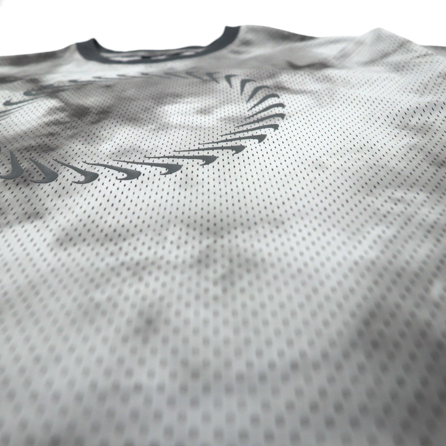 NIKE メッシュ クロップド トップ MESH S/S TOP Tシャツ XL グレー タイダイ ポリエステル CZ9325-084