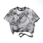 NIKE メッシュ クロップド トップ MESH S/S TOP Tシャツ XL グレー タイダイ ポリエステル CZ9325-084