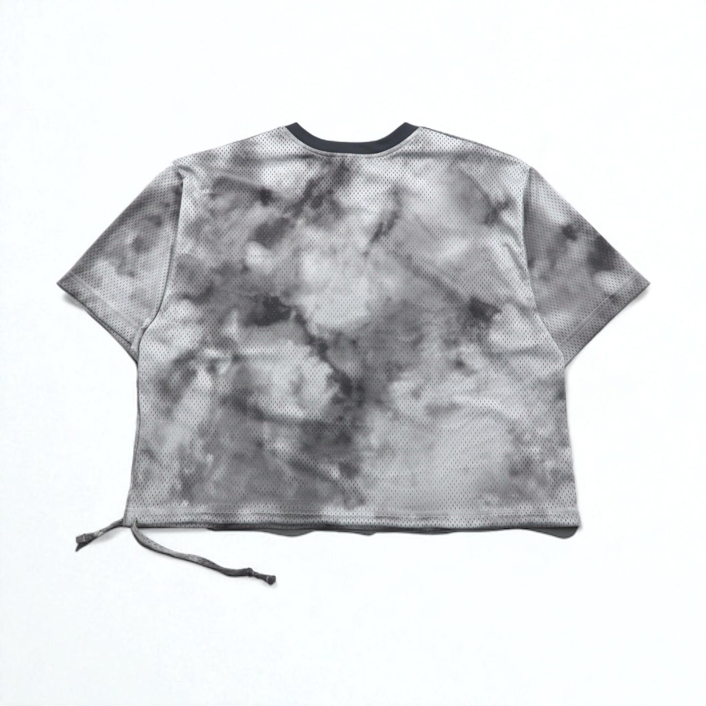 NIKE メッシュ クロップド トップ MESH S/S TOP Tシャツ XL グレー タイダイ ポリエステル CZ9325-084