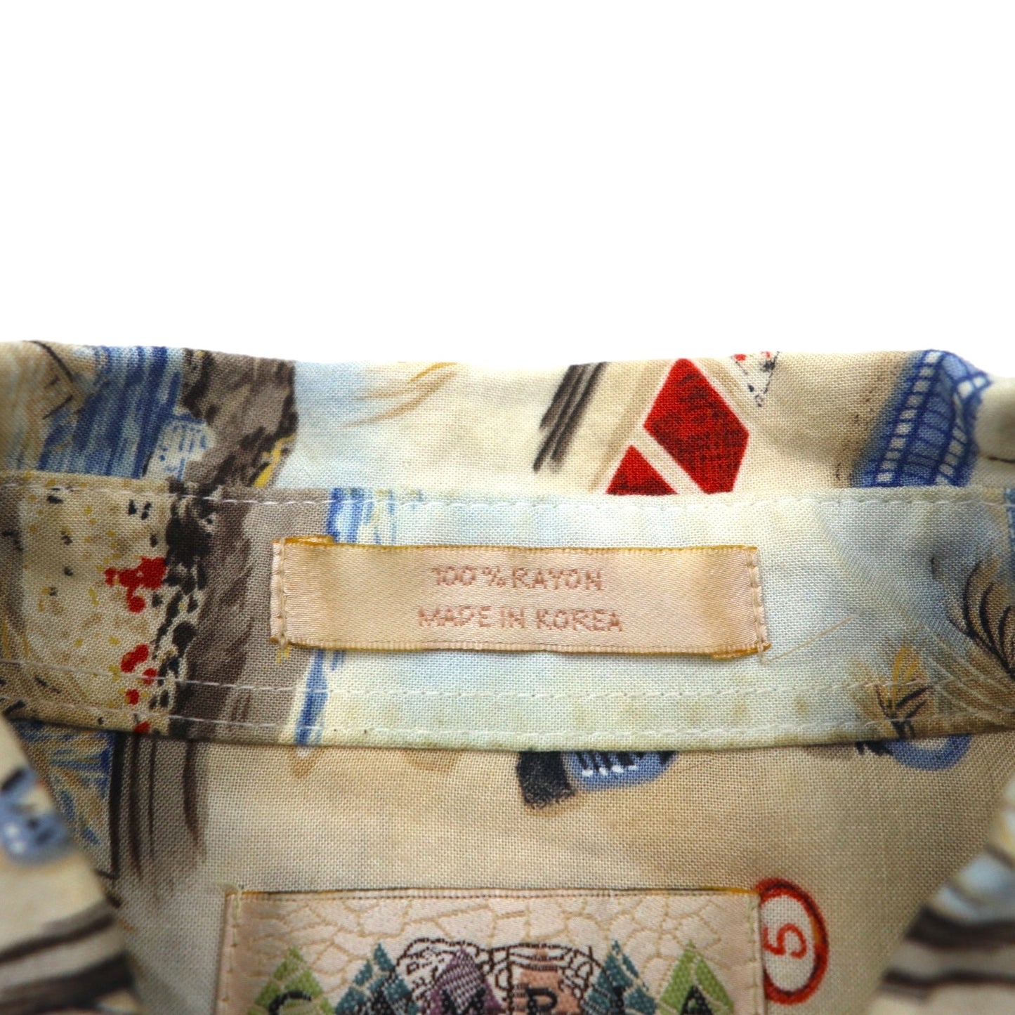 CAMPIA MODA 90年代 ビッグサイズ アロハシャツ L マルチカラー レーヨン 総柄 ビーチ カジノ