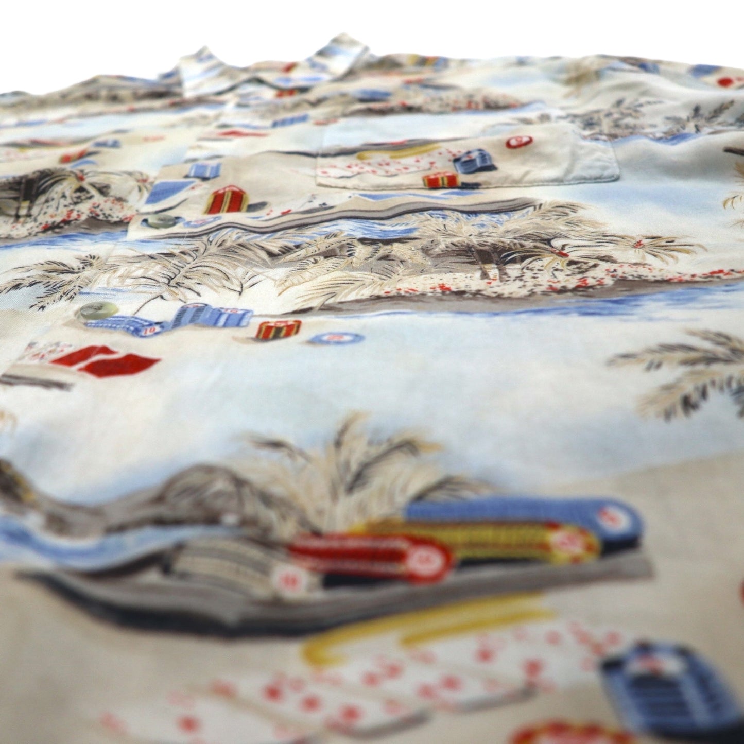 CAMPIA MODA 90年代 ビッグサイズ アロハシャツ L マルチカラー レーヨン 総柄 ビーチ カジノ