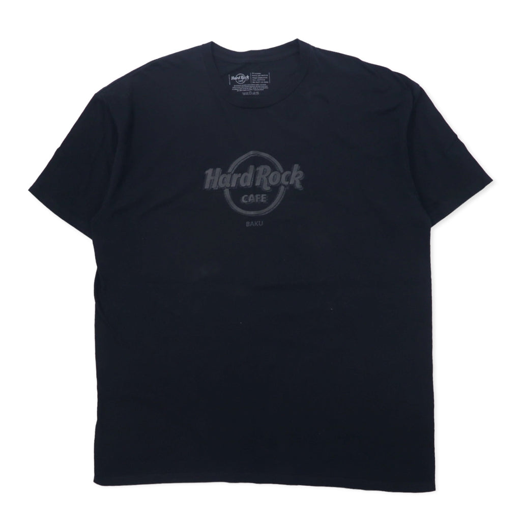 日本然リトテ-古着オンライン-Hard Rock CAFE ロゴプリント Tシャツ XXL ブラック コットン BAKU ビッグサイズ-Hard Rock CAFE Logo Print T-Shirt XXL Black Cotton BAKU Big Size