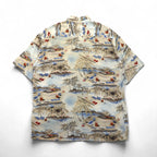 CAMPIA MODA 90s Oversized Aloha Shirt, Size L, Multicolored Rayon All-Over Print, Beach/Casino