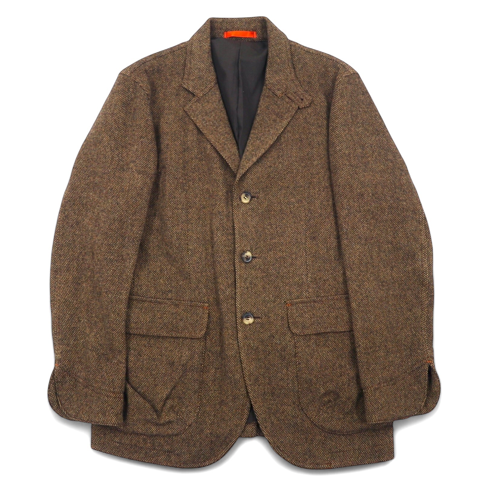日本然リトテ-古着オンライン-Paul Smith ツイード 3B テーラードジャケット M ブラウン ウール 日本製-Paul Smith Tweed 3B Tailored Jacket M Brown Wool Japan Made