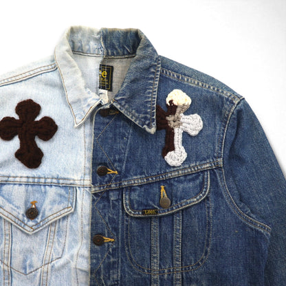 YARN x 90s Lee Riders Remake/Reconstruction Knit Cross Denim Jacket, Size M, Handmade