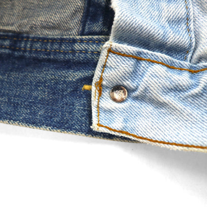 YARN x 90s Lee Riders Remake/Reconstruction Knit Cross Denim Jacket, Size M, Handmade