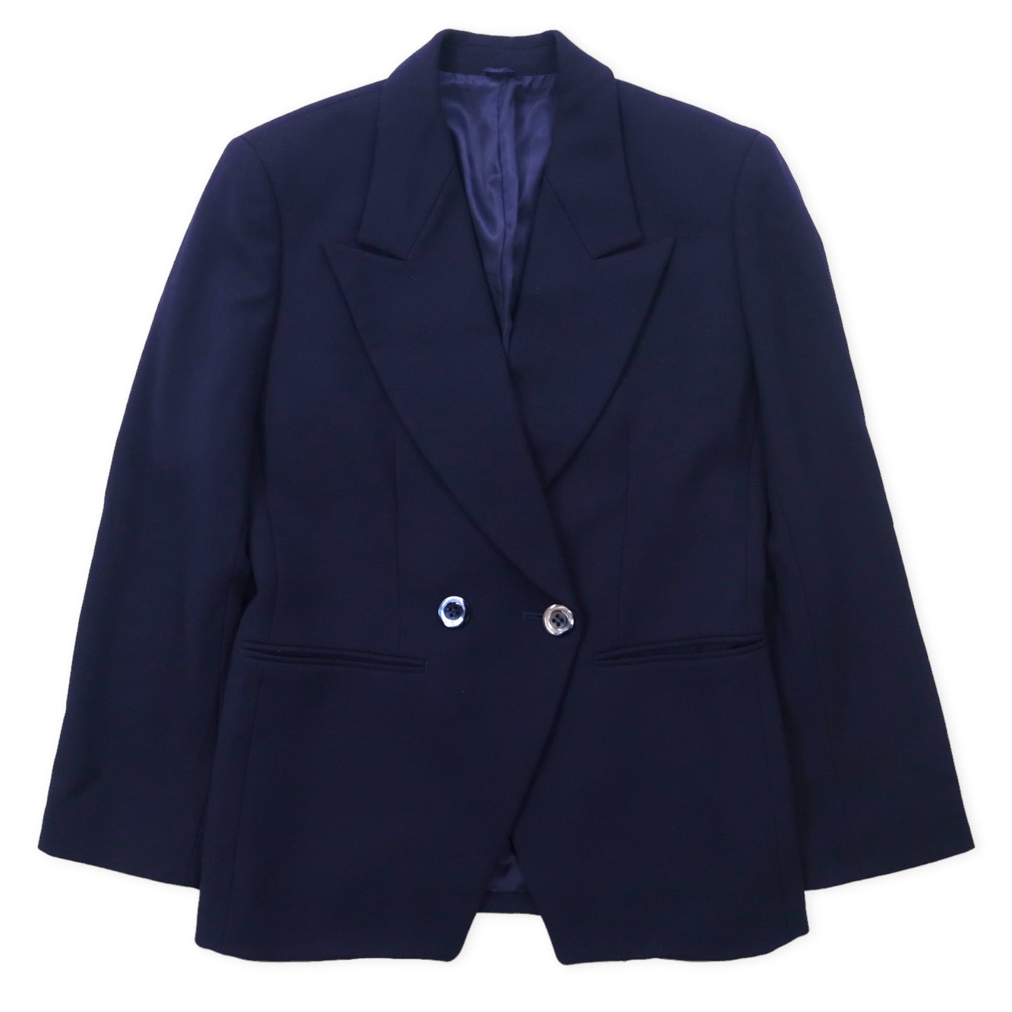 KENZO 80s Vintage Double Tailored Jacket M Navy Wool Gabazine