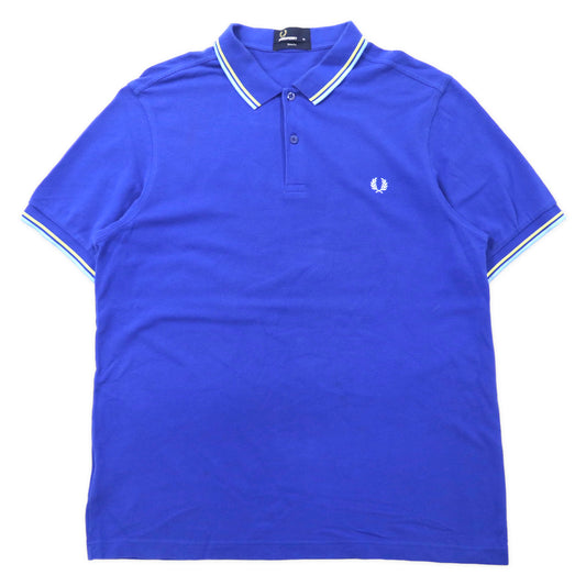 日本然リトテ-古着オンライン-FRED PERRY ポロシャツ XL ブルー コットン SLIM FIT ワンポイントロゴ刺繍 M3600-Fred Perry Polo Shirt XL Blue Cotton Slim Fit One Point Logo Embroidery M3600