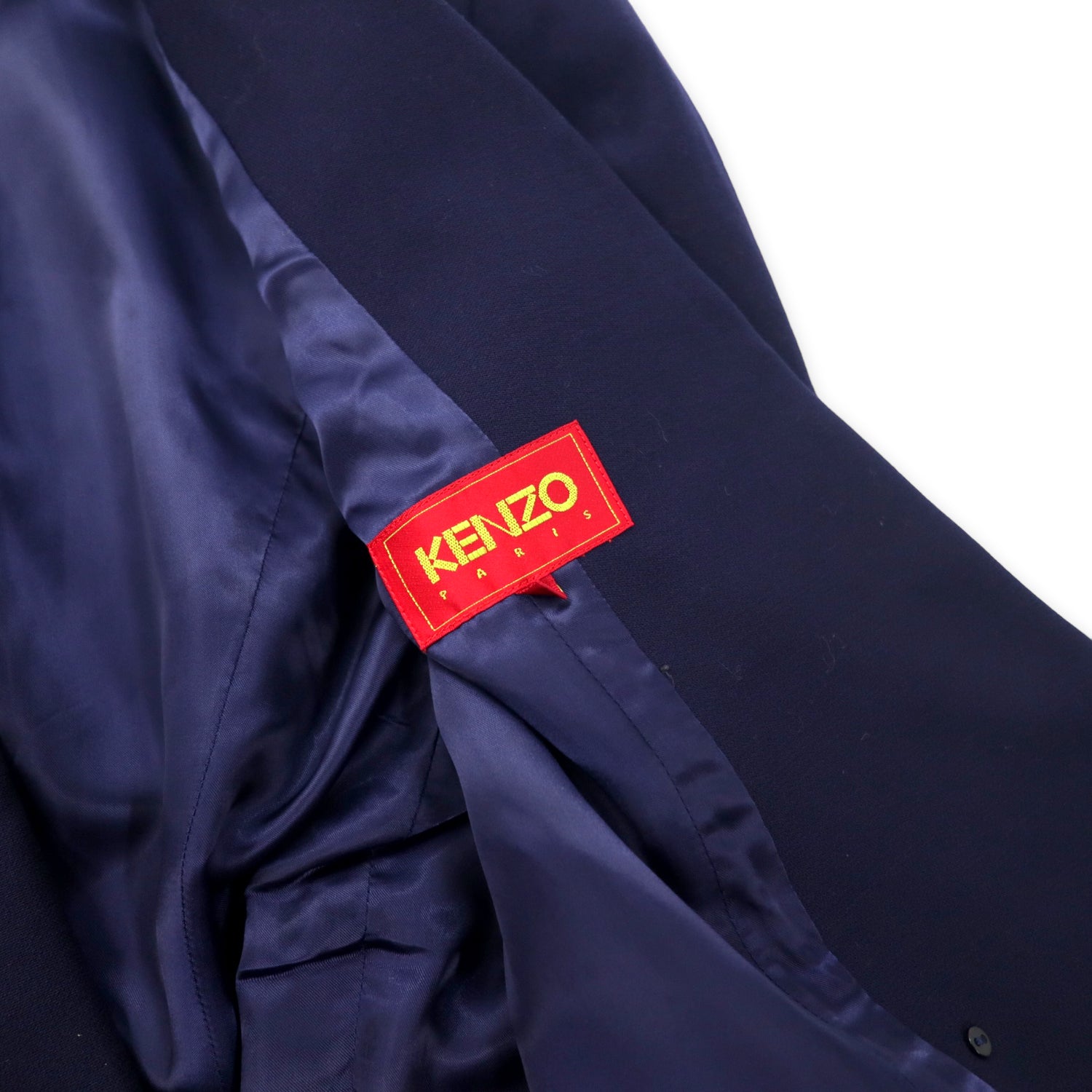 KENZO 80s Vintage Double Tailored Jacket M Navy Wool Gabazine 