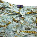 Patagonia 2000s Made in USA Capilene Trunks Shorts, Size L, Blue, All-Over Fish Print, 45111