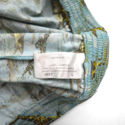 patagonia 00年代 USA製 キャプリーン Capilene トランクス ショートパンツ L ブルー 総柄 魚 45111