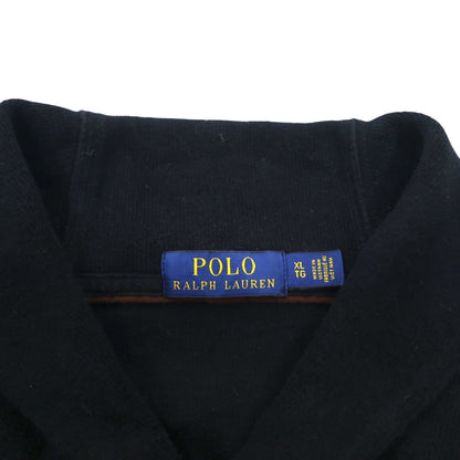 POLO RALPH LAUREN ショールカラー スウェット XL ブラック コットン スモールポニー刺繍