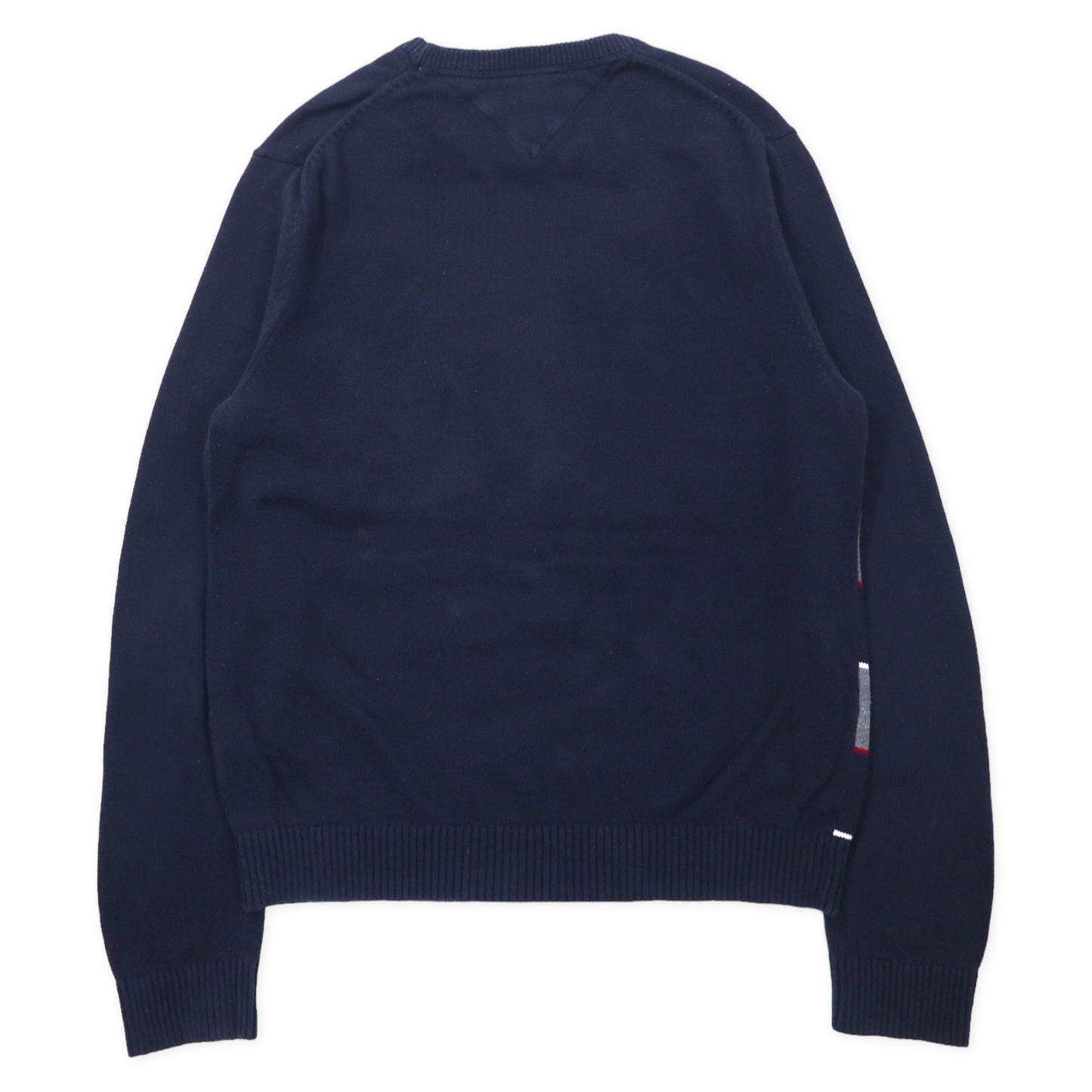 TOMMY HILFIGER クルーネック ボーダーニット セーター L ネイビー グレー コットン