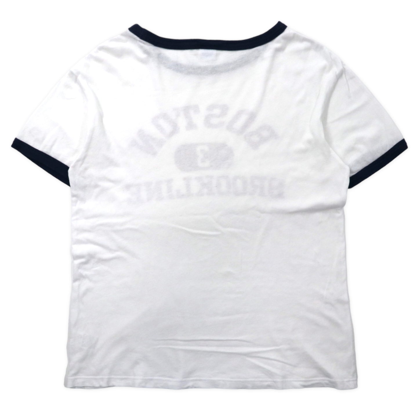 Champion リンガーTシャツ M ホワイト カレッジプリント コットン BOSTON BROOKLINE