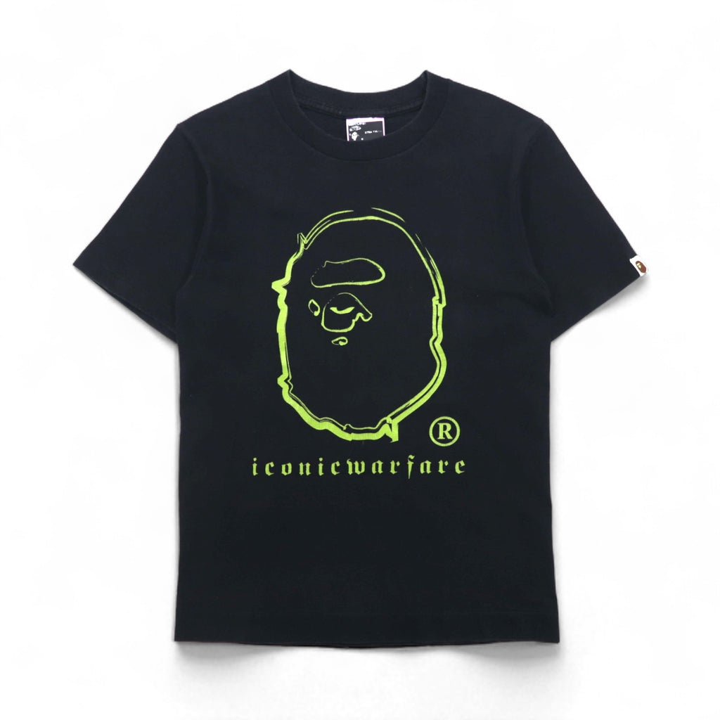 A Bathing Ape ロゴプリント Tシャツ XS ブラック コットン 両面プリント 日本製