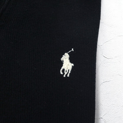 POLO RALPH LAUREN ショールカラー スウェット XL ブラック コットン スモールポニー刺繍