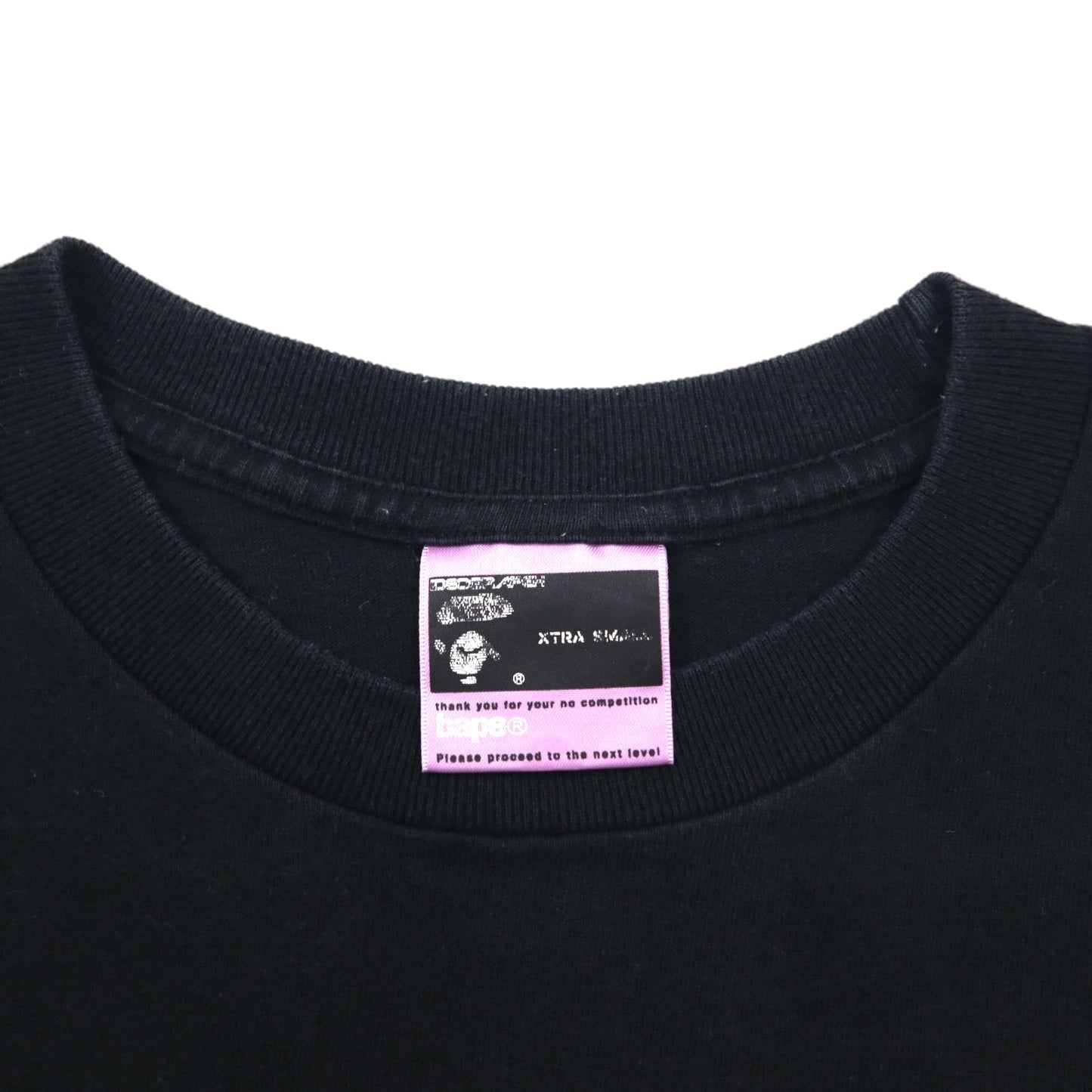 A Bathing Ape ロゴプリント Tシャツ XS ブラック コットン 両面プリント 日本製