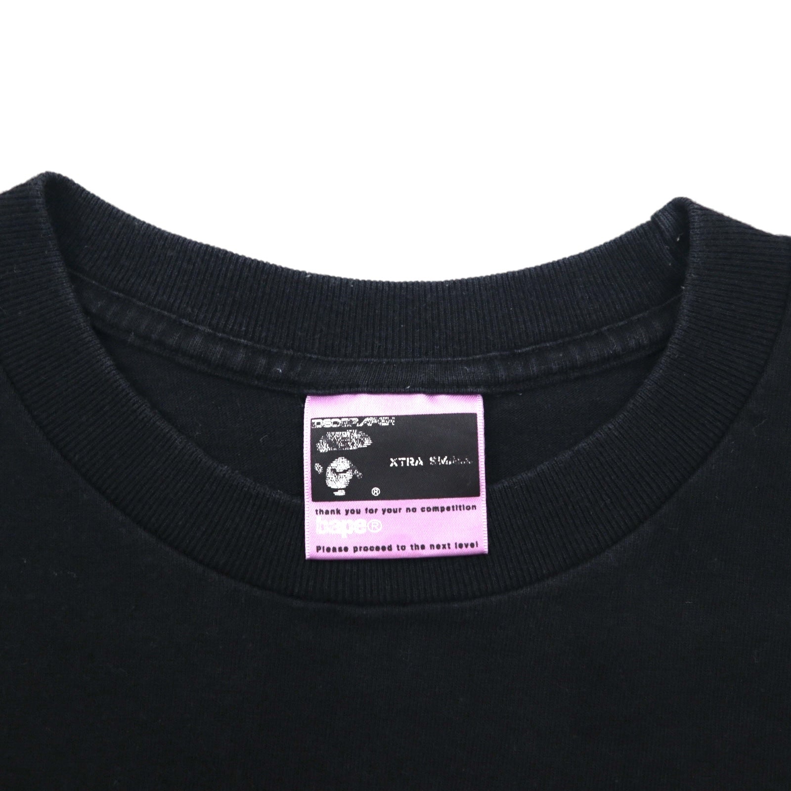 A Bathing Ape ロゴプリント Tシャツ XS ブラック コットン 両面プリント 日本製