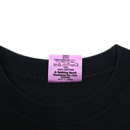 A Bathing Ape ロゴプリント Tシャツ XS ブラック コットン 両面プリント 日本製