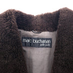 marc buchanan pelle pelle shawl collar leather jacket L brown leather boa collar epaulettes