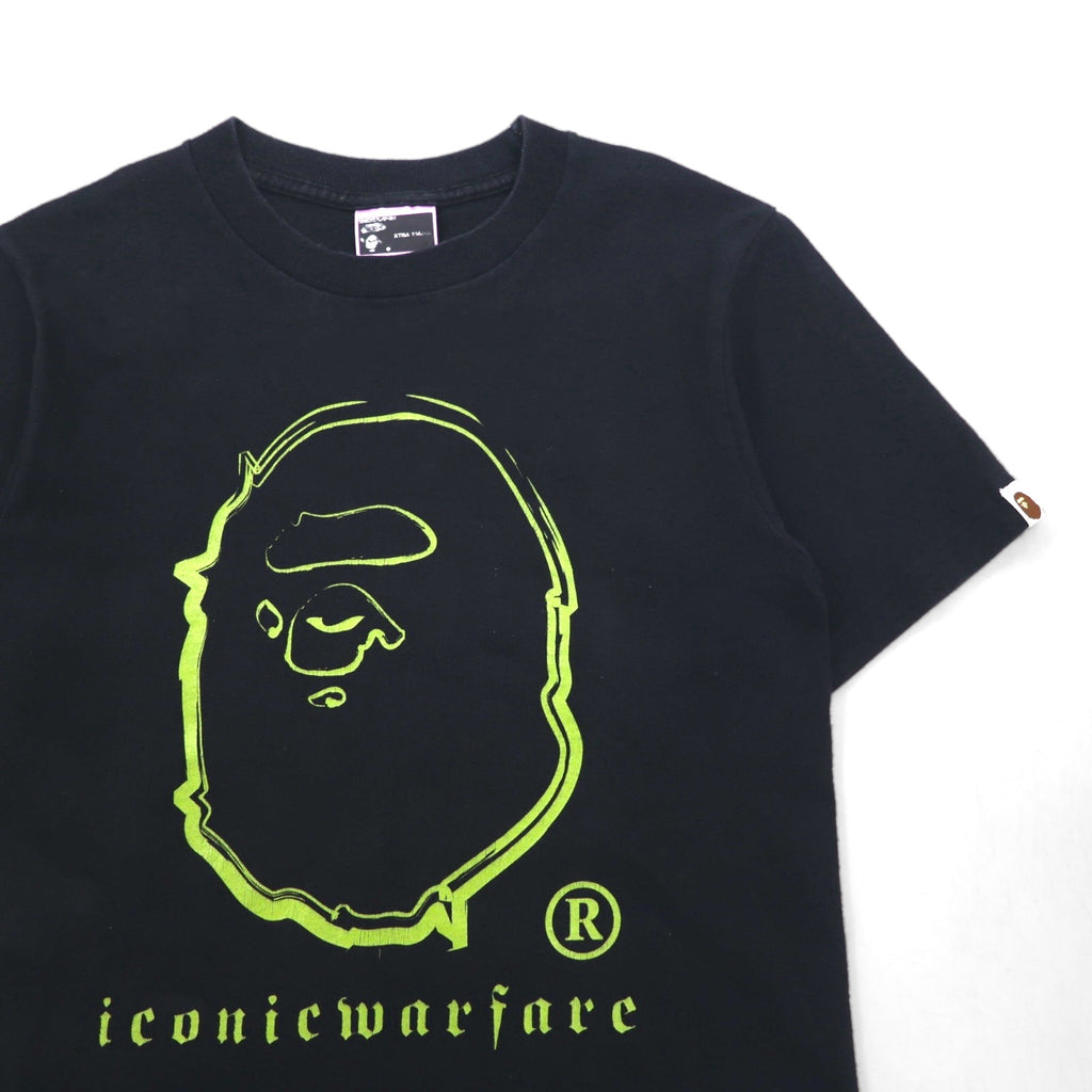 A Bathing Ape ロゴプリント Tシャツ XS ブラック コットン 両面プリント 日本製