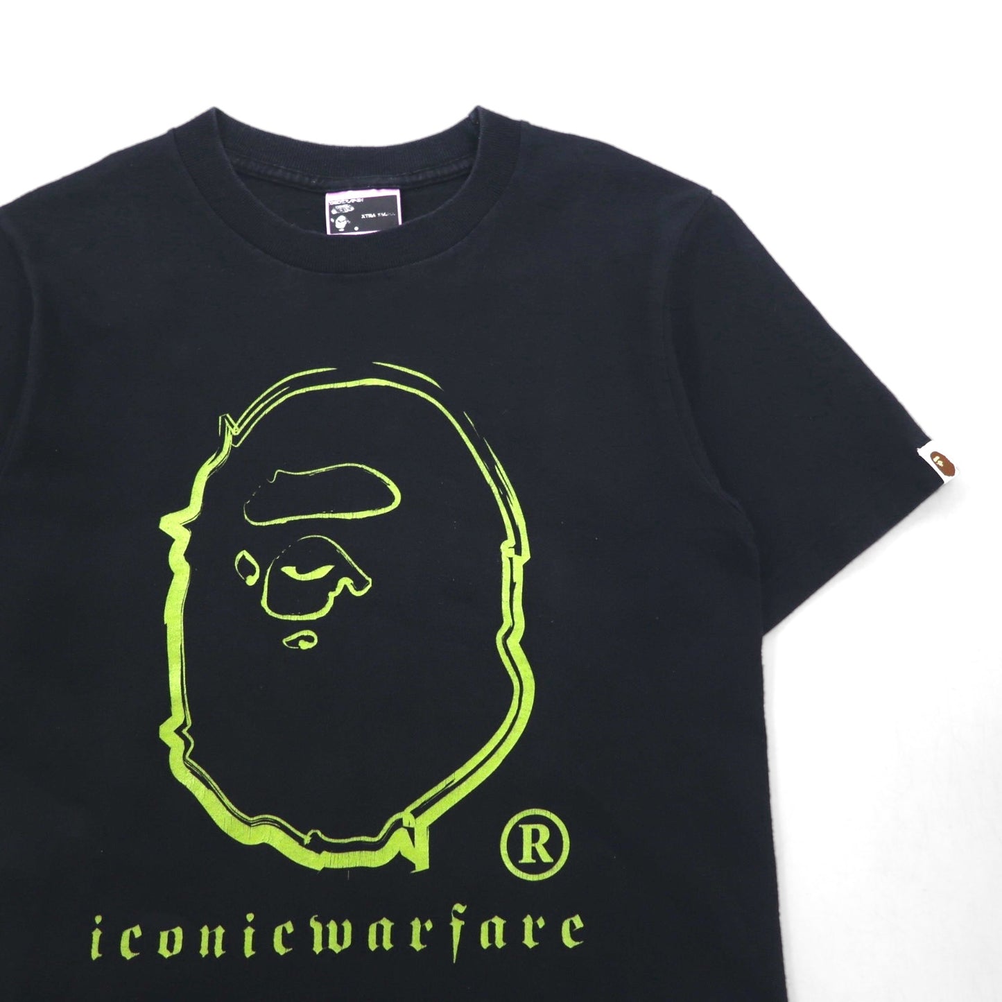 A Bathing Ape ロゴプリント Tシャツ XS ブラック コットン 両面プリント 日本製