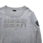 NAPAPIJRI コットン ニット セーター M グレー ワッペン S13-DELEVEN S1358E